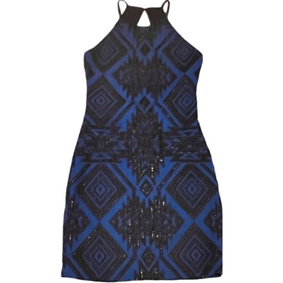 Parker Jaden Bodycon Halter Sequin Sheath Mini Dress BNWT - Picture 3 of 4